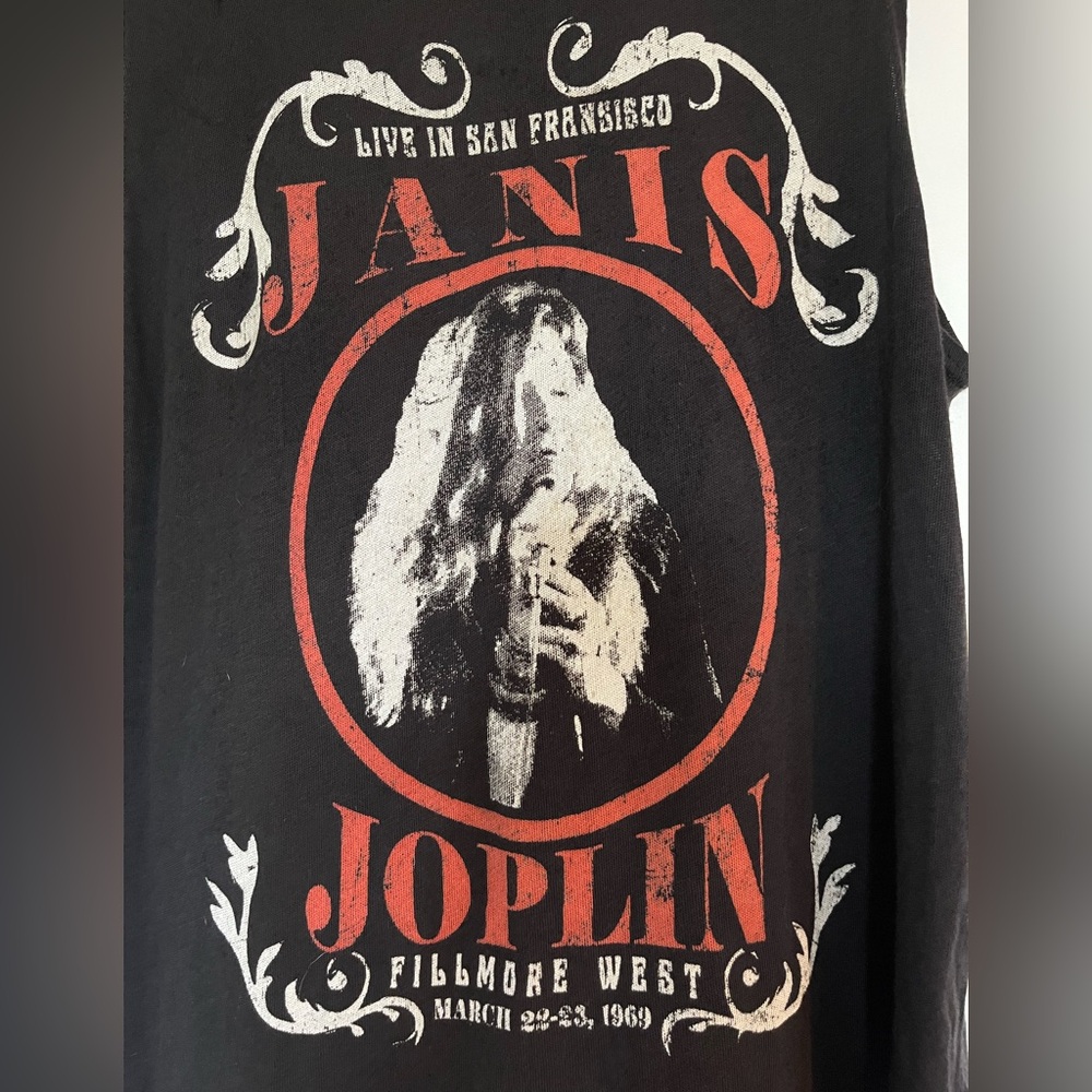 Chaser Brand Janis Joplin small gray tank - Picture 2 of 2